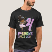 4th Bday Awesome Since 2017 Melanin Pride African  Tシャツ (正面)