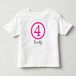 4th Birthdayカスタマイズ可能なTシャツガール トドラーTシャツ