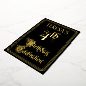 4th Birthdayパーティーファンシー – スクリプトと名前をカスタムする 箔招待状 (回転した状態)