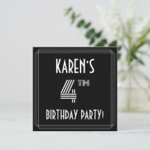 4th Birthdayパーティー:アールデコスタイル(名前をカスタムする付き)