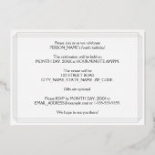 4th Birthdayパーティー:アールデコ「4」と名前 箔招待状 (裏面)