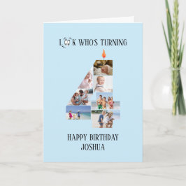 4th Birthdayフォトカード カード