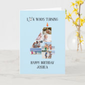 4th Birthdayフォトカード カード (黄色い花)