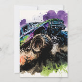 4th Birthdayモンスタートラックがクラッシュ・キッズ 招待状 (裏面)