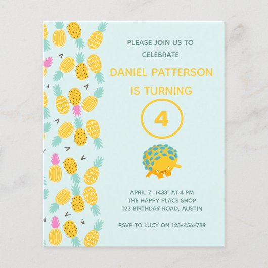 4th birthday男の子の誕生日カード (正面)