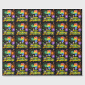 4th Birthday:おもしろい花火、レインボールック# "4" ラッピングペーパー (フラット)