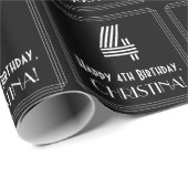 4th Birthday:アールデコインスパイア「4」を見る/名前 ラッピングペーパー (ロールコーナー)