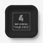 4th Birthday — インスパイアアールデコ検索「4」 +名前 ペーパープレート (正面)