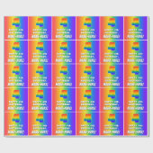 4th Birthday:, カラフルおもしろいレインボーパターン# 4 ラッピングペーパー (フラット)