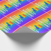 4th Birthday:, カラフルおもしろいレインボーパターン# 4 ラッピングペーパー (角)