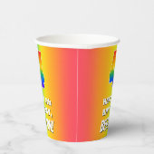 4th Birthday:, カラフルおもしろいレインボーパターン# 4 紙コップ (右)
