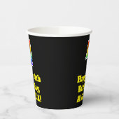 4th Birthday:カラフル、おもしろい、エキサイティング、虹4 紙コップ (左)