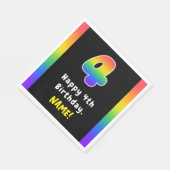 4th Birthday:レインボースペクトル# 4、名前をカスタムする スタンダードランチョンナプキン (角)