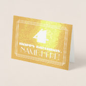 4th Birthday:名前+アールデコインスパイア見た目「4」 箔カード (正面)