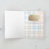 4th Birthday 5 Picture Plaid Watercolor Modern カード (内部)