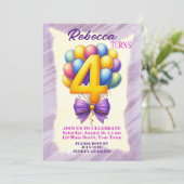 4th Birthday Balloonテーマ 招待状 (スタンド正面)