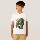 4th Birthday Boy迷彩柄アンドスターズ名前をカスタムするV01D Tシャツ (正面フル)