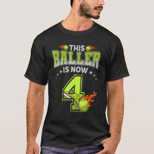 4th Birthday Boys Tennis Player 4歳の子供B Tシャツ