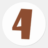 4th Birthday Burnt Orange 4ラウンドシール ラウンドシール (正面)