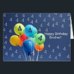 4th Birthday Card colored balloons Brother<br><div class="desc">オリジナルスタジオポルトSabbiaの写真から作成！この色つきバルーン誕生日カードは、1から12の年齢の年齢指定カードとして、言語で違う、さまざまな特定の（家族）関係や誕生日パーティーの招待として利用できる。</div>
