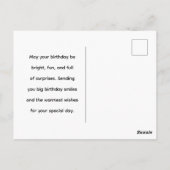 4th Birthday Card for Girls Fun Cat Party  ポストカード (裏面)