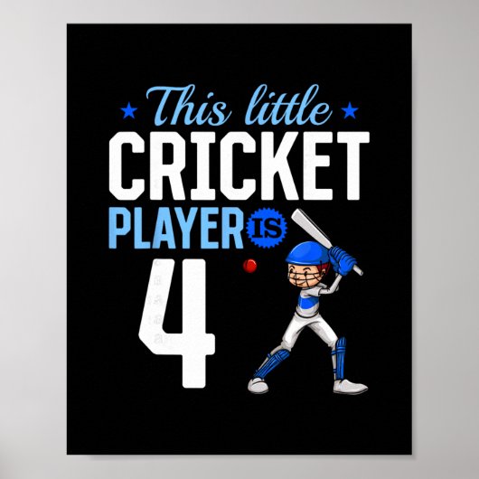 4th Birthday Cricket Player  ポスター (正面)