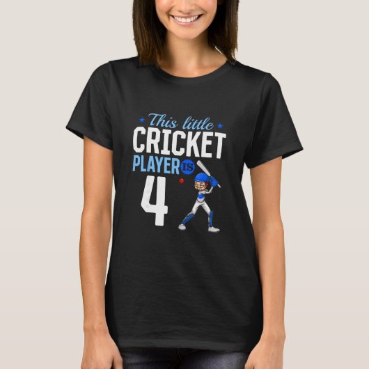4th Birthday Cricket Player Tシャツ (正面)