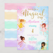 4th Birthday Fairyパーティー 招待状 (正面/裏面)