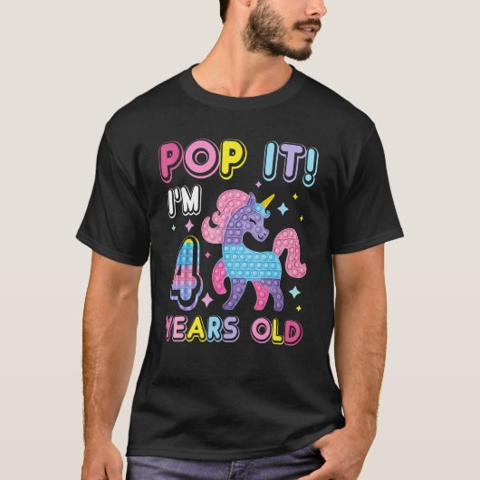 4th Birthday Fidget Toy Pop It Birthday Girl 4 Yea Tシャツ (正面)
