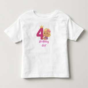 4th Birthday Girl Toddler 素晴らし Jersey T-Shirt トドラーTシャツ
