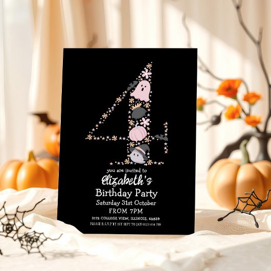 4th Birthday Halloween  招待状