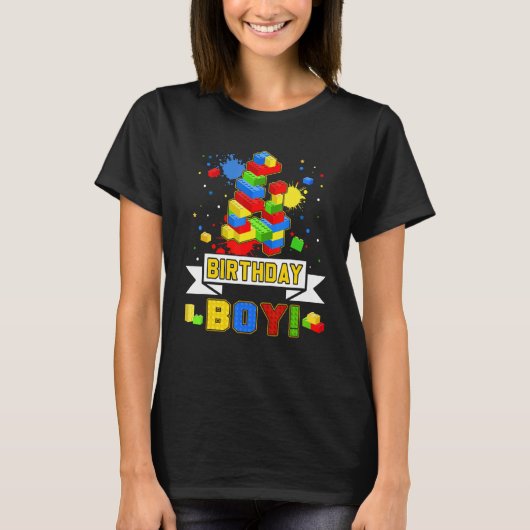 4th Birthday Master Builder 4歳ブロックビル Tシャツ (正面)