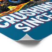 4th Birthday Monster Truck 4 Year Old Boys Party B ポスター (角)