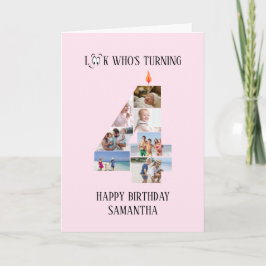 4th Birthday Photo Card カード