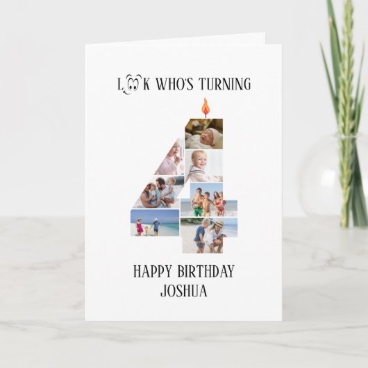 4th Birthday Photo Card カード (正面)