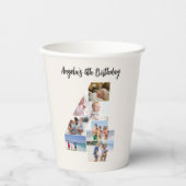 4th Birthday Photo Collage Number 4 Paper Cups 紙コップ (正面)