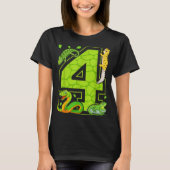 4th Birthday Snake Lizard Reptile 4 Year Old Party Tシャツ (正面)
