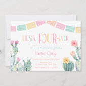 4th Birthday Tacoパーティー – フィエスタフォーエバーガール 招待状 (正面)