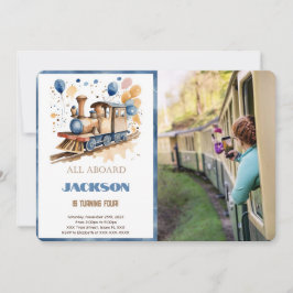 4th Birthday Train写真 招待状