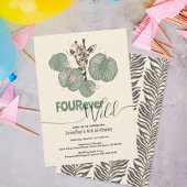 4th Birthday Tropical Giraffe Animal Party 招待状