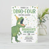 4th Dinosaur Birthday Invitation 招待状 (スタンド正面)