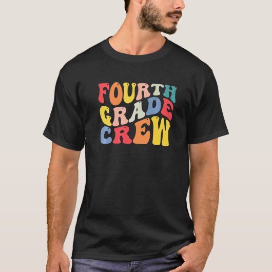 4th Fourth Grade Crew Teacher Back To School Retro Tシャツ (正面)