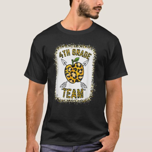 4th Fourth Grade Team Leopard Teacher Student Back Tシャツ (正面)