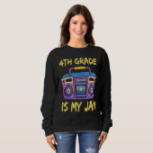 4th Grade Is My Jam School Retro 80s Boombox Stude スウェットシャツ (正面フル)