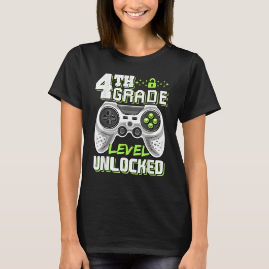 4th Grade Level Unlocked Game On 4th Grade Back To Tシャツ (正面)