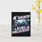 4th Grade Level Unlocked Video Game First Day Boy カード (黄色い花)