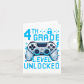 4th Grade Level Unlocked Video Game First Day Boy  カード (正面)