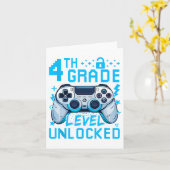 4th Grade Level Unlocked Video Game First Day Boy  カード (黄色い花)