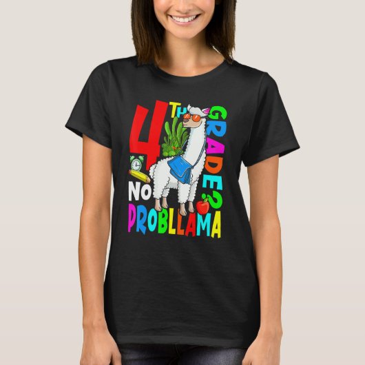 4th Grade No Prob Llama Back To School First Day Tシャツ (正面)