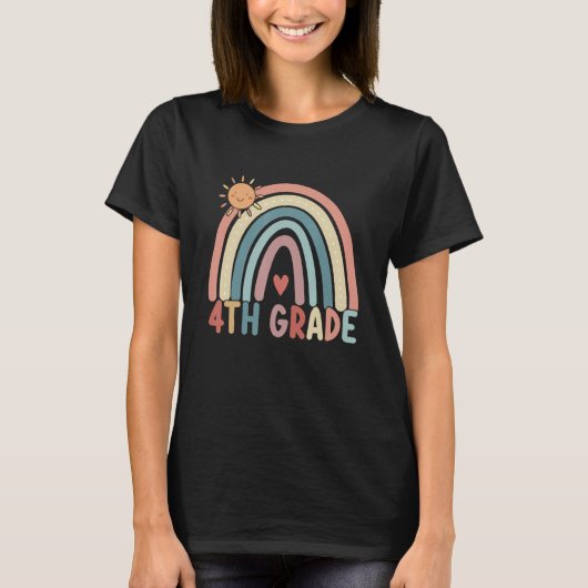 4th Grade Rainbow Team Fourth Grade Teacher Boho R Tシャツ (正面)